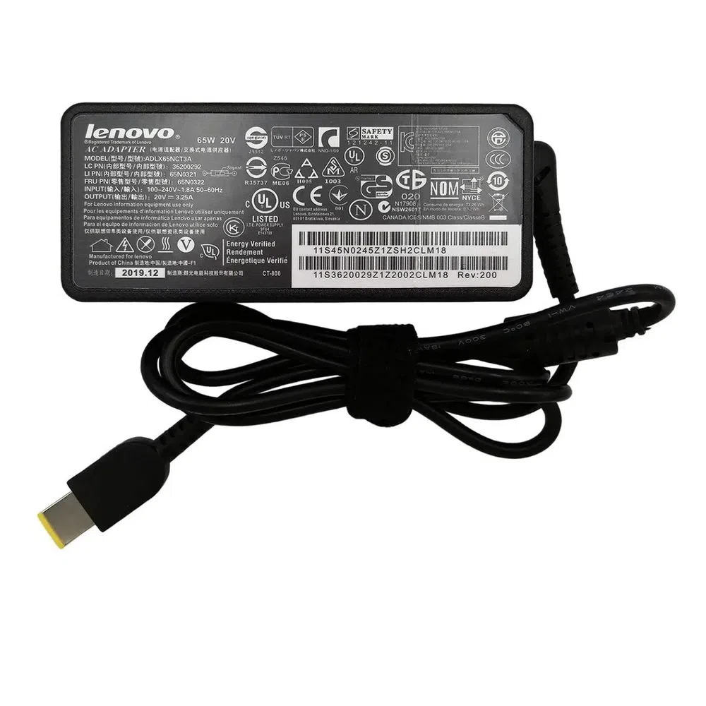 [C108] Cargador para Laptop LENOVO 20V 3.25A Generica A1 USB 65W