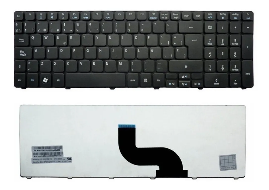 [T009] Teclado para Laptop Español ACER 5810-5742-5810T-5253 Negro Numerico
