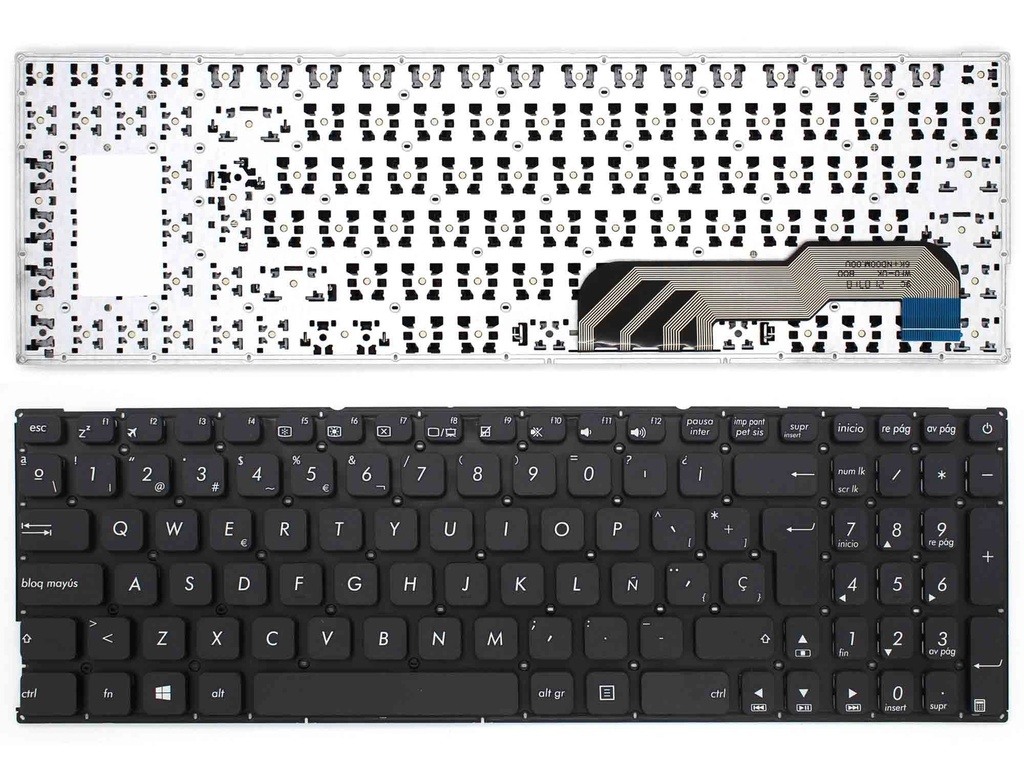 [T016] Teclado para Laptop Español ASUS X541 X541U X541UA X541UV Negro Numerico