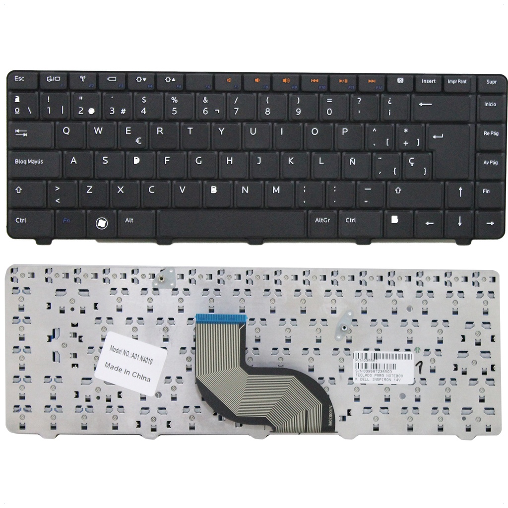 [T023] Teclado para Laptop Español DELL N4010 14V 14R Negro No Numerico