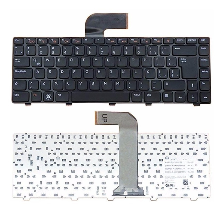 [T024] Teclado para Laptop Español DELL N4110 /14R Moderno Negro Flex Largo No Numerico