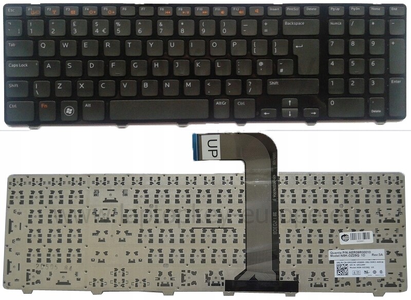 [T026] Teclado para Laptop Español DELL N5110 -15R Moderno Tecla Separado Negro Numerico