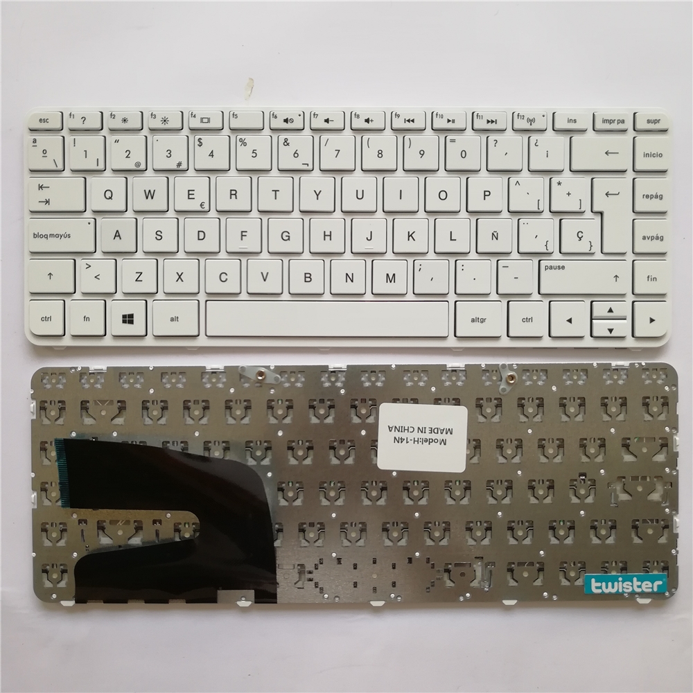 [T029] Teclado para Laptop Español HP 14N-14R-14D 2 Pernos Blanco No Numerico