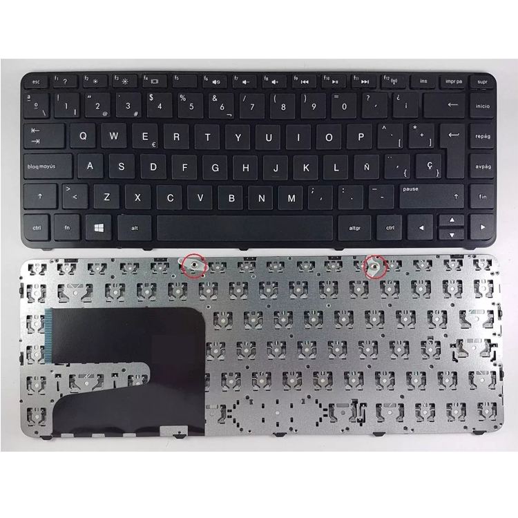 [T030] Teclado para Laptop Español HP 14N-14R-14D 2 Pernos Negro Frame No Numerico