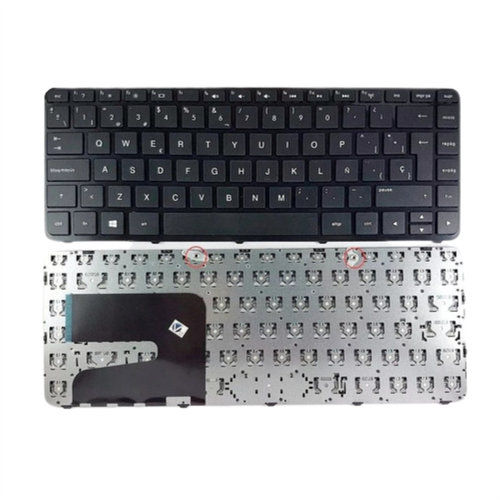 [T031] Teclado para Laptop Español HP 14N-14R-14D 2 Pernos Negro Sin Frame No Numerico