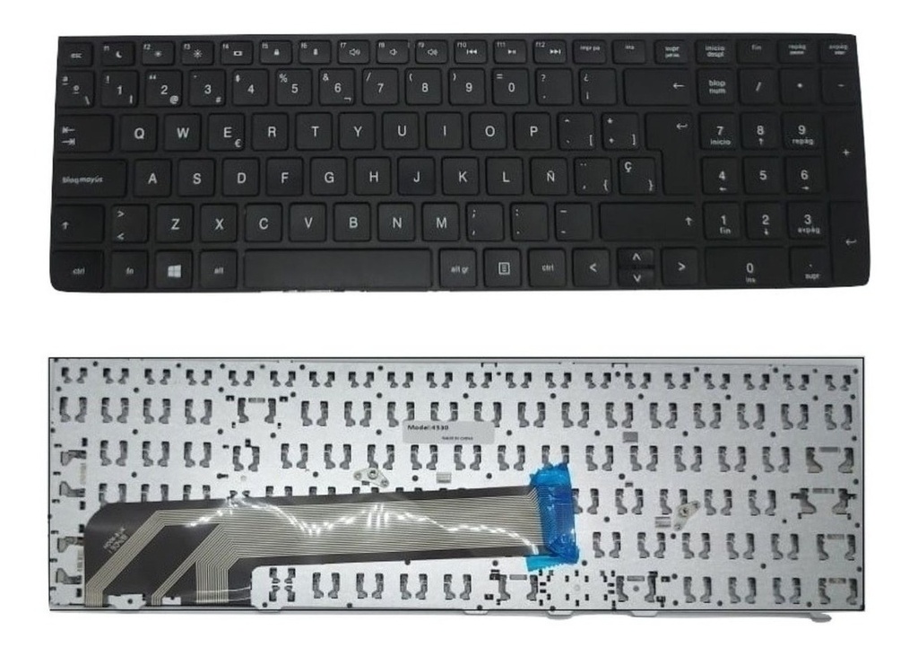 [T049] Teclado para Laptop Español HP 4530S/4535S/4730S Frame Plata Numerico