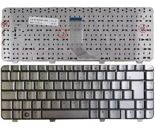 [T059] Teclado para Laptop Español HP DV4 DV4-1000 Plateado No Numerico