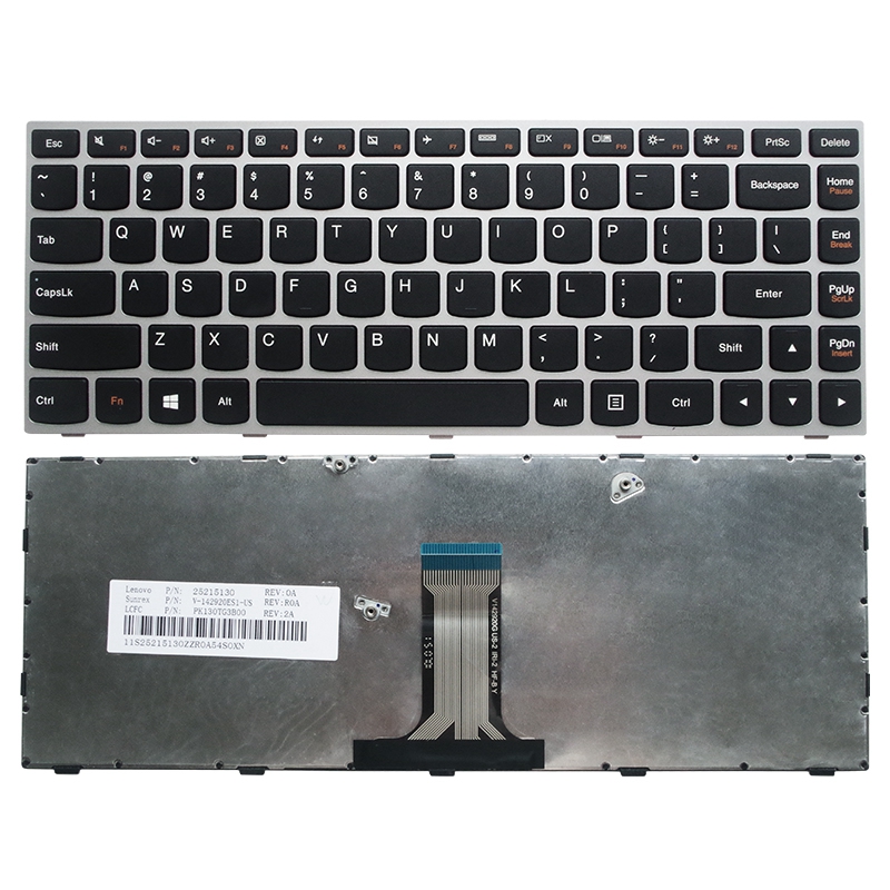 [T102] Teclado para Laptop Español LENOVO  G40-70 Frame Plata No Numerico