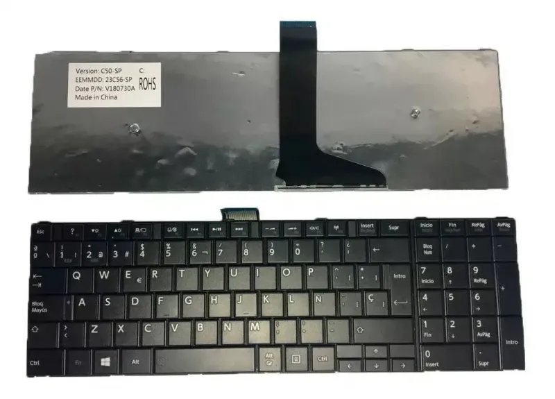 [T135] Teclado para Laptop Español TOSHIBA C50-A C55-A C55D-A  Negro Numerico