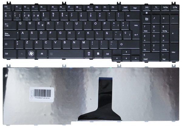 [T141] Teclado para Laptop Español TOSHIBA L665-C650-C655 # Negro Frame Numerico