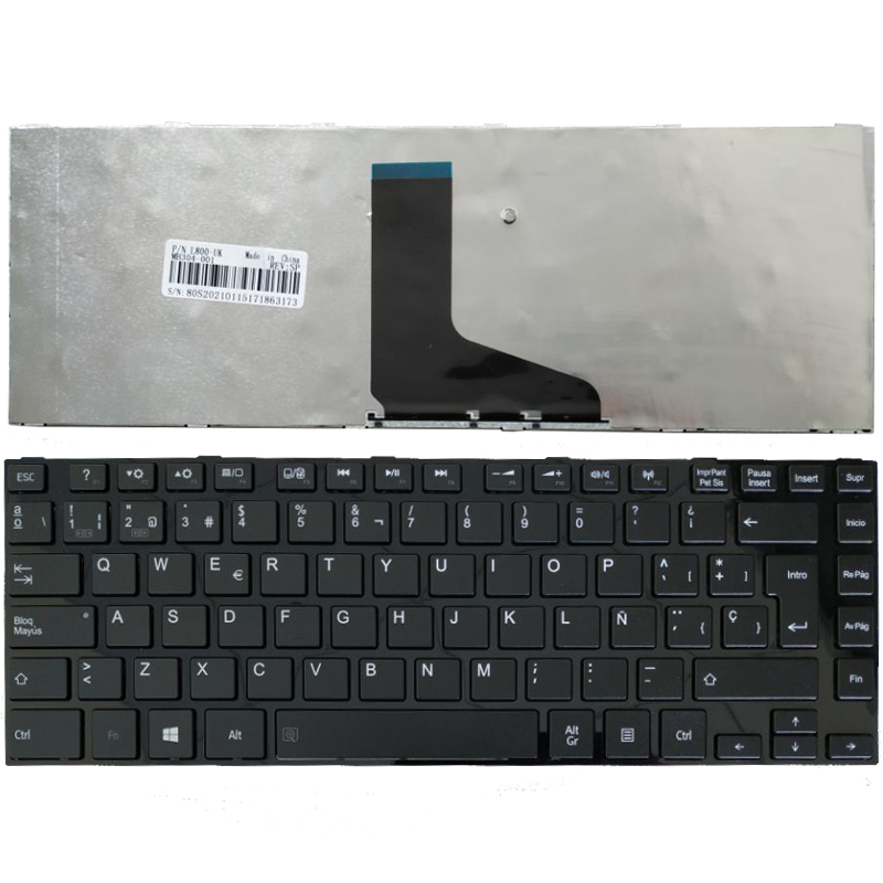 [T143] Teclado para Laptop Español TOSHIBA L800-L805-C845-C800-L845 Negro TJuntas No Numerico
