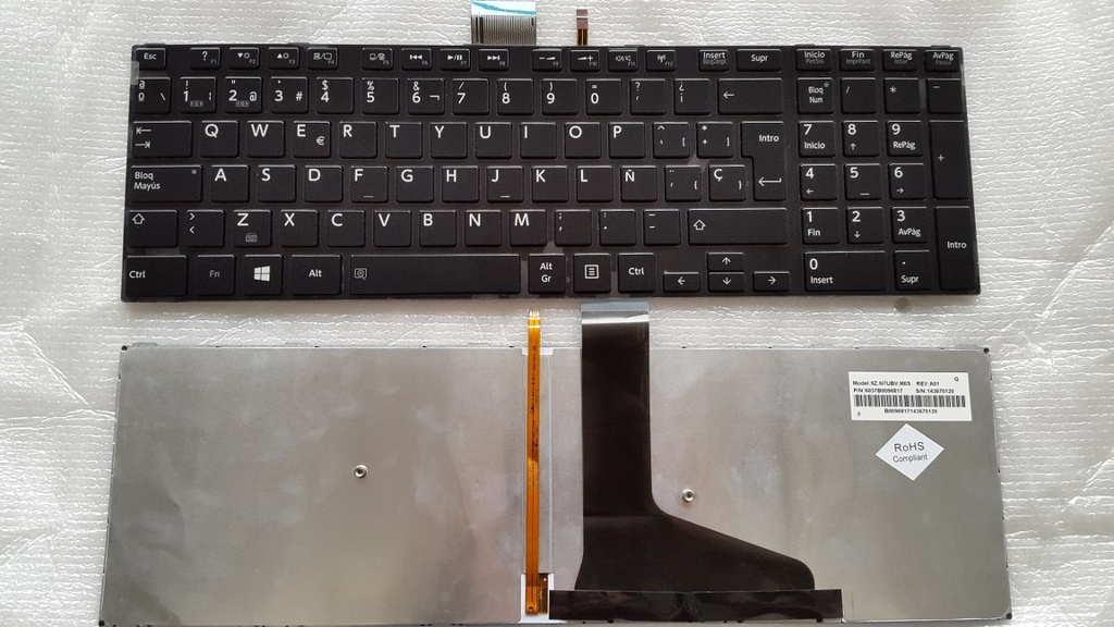 [T147] Teclado para Laptop Español TOSHIBA S55-A S55-b5292 # Negro Frame Numerico