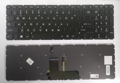 [T151] Teclado para Laptop Ingles TOSHIBA C55-C5822W Iluminado Enter Pequeño Numerico